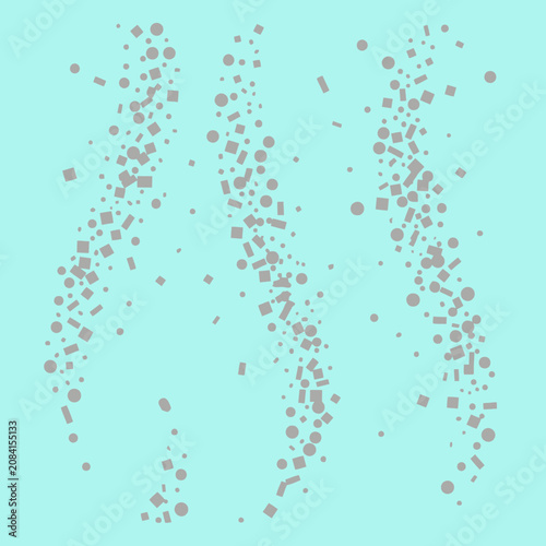 Abstract gray geometric shapes float on a light blue background