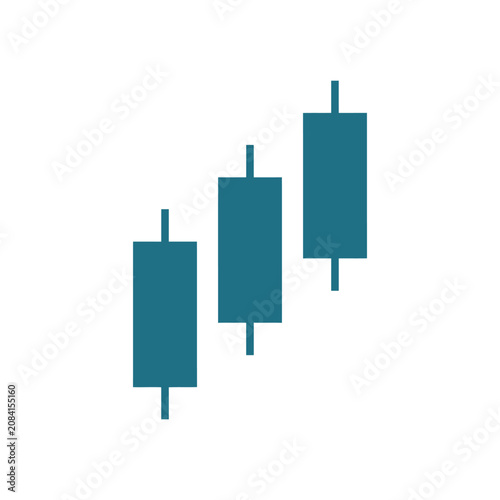Minimalist candlestick chart icon representing financial growth