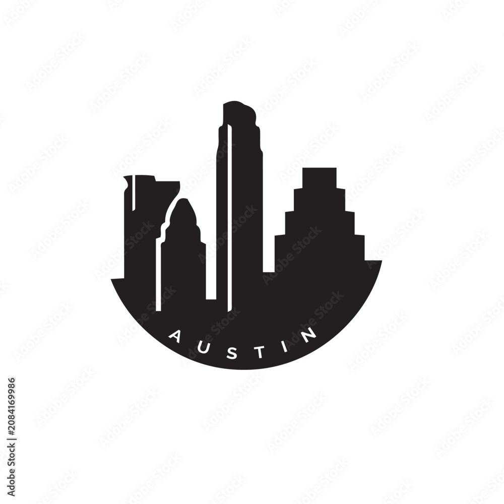 Fototapeta premium Austin Skyline Logo Vector Graphic