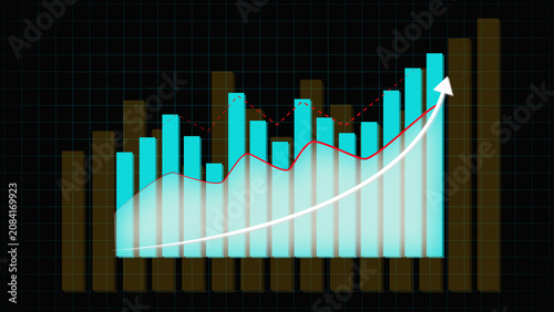 Fotografie Bar chart visualization features a modern layout