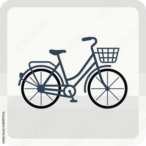 Black bicycle with basket attached front.