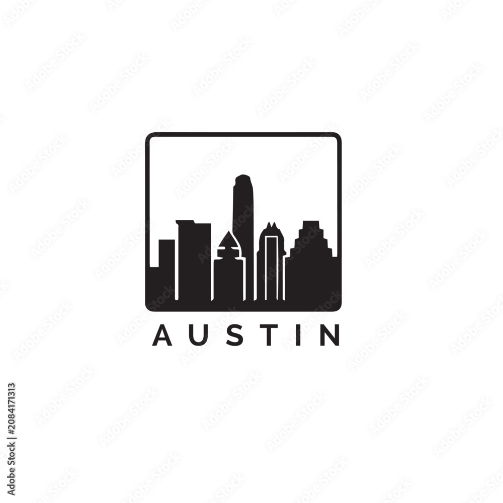 Obraz premium Austin Skyline Logo Vector Graphic