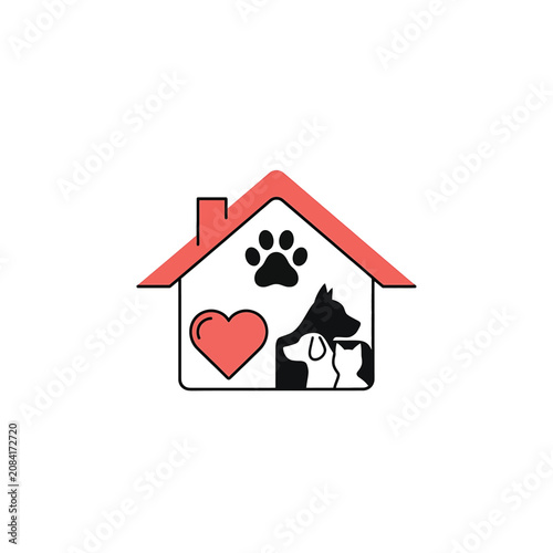 Black dog inside a house.
