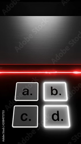 Survey assessment interface with lettered selection options.