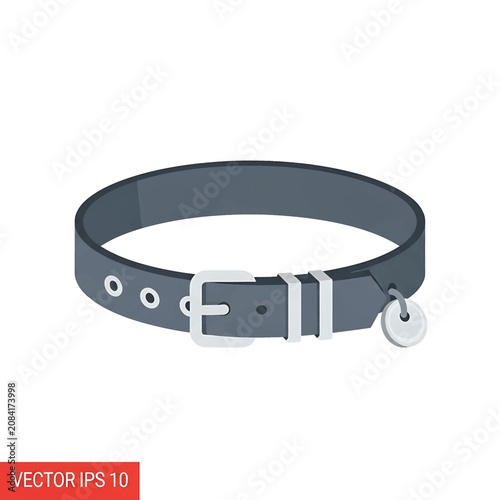 Black leather dog collar buckle.
