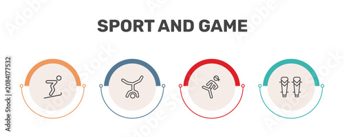 Canvastavla sport and game icon set with jumping ski, capoeira, pencak silat, shin guards si