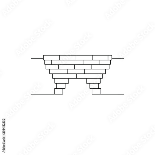 Fotografie Classic Brick Corbel Arch Continuous Line Art
