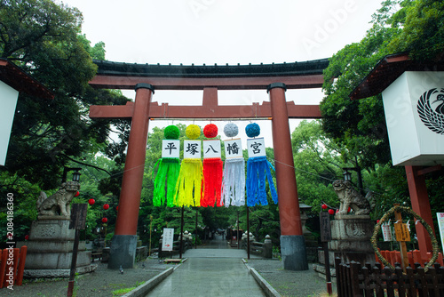雨の日の平塚八幡宮