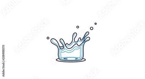 Fotografie Water Splashing in a Glass Cup.