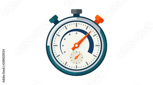 A flat vector illustration of a professional stopwatch timer