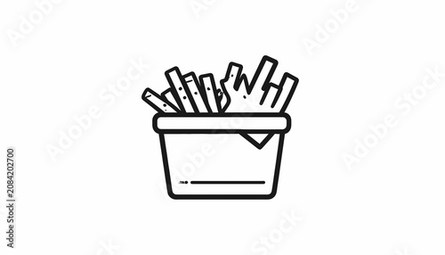 French fries in a container.