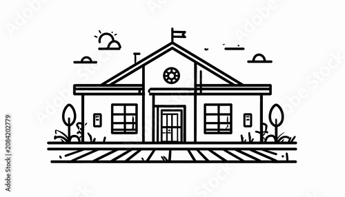 Illustration of a school building.