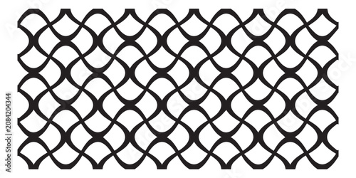 Abstract seamless pattern with repeating wavy lines forming a geometric grid structure.