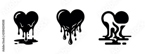 Obraz na płótnie Melting Heart Icons Set