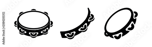 Bild auf Leinwand Tambourine icon set