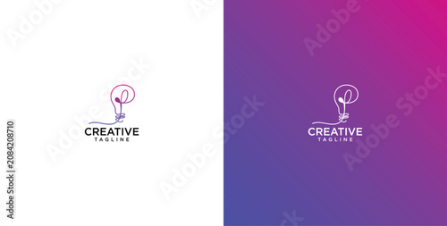 Abstract light bulb logo design representing innovation and creativity, ideal for business and technology sectors