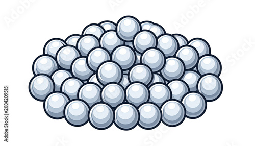 Pile of shiny metallic silver balls.