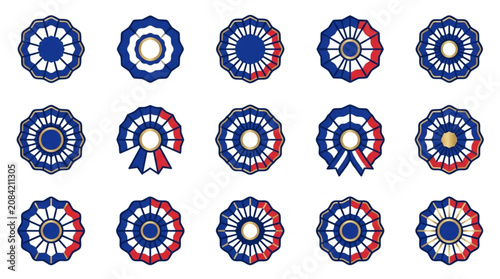 Fotografie Collection of French Cockades Symbols of Revolution and Republic.