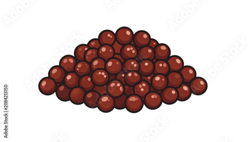 Pile of shiny red metal balls.