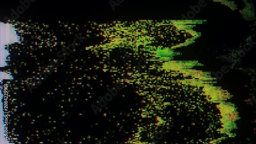 Abstract Digital Glitch Background, Vibrant Neon Error Distortion, Futuristic Cyber Data Interference Texture, Corrupted Monitor Screen Effect, High-Tech Visual Noise