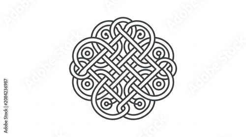 Intricate Celtic Knot Design Abstract Pattern.