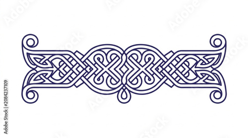 Intricate Celtic Knot Border Design with Swirls.
