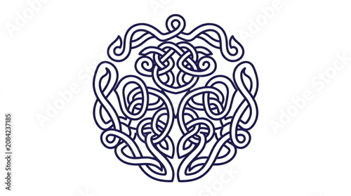 Intricate Celtic Knot Circular Design Abstract Art.