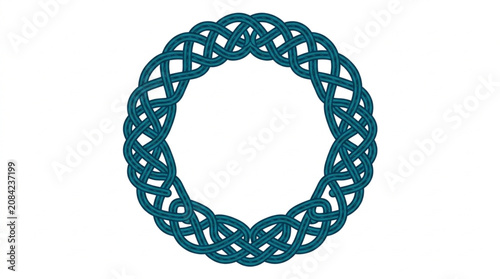 Intricate Celtic Knot Circle Design Isolated on White.