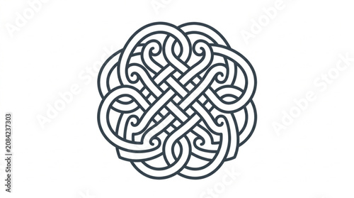 Intricate Celtic Knot Design Abstract Graphic Element.