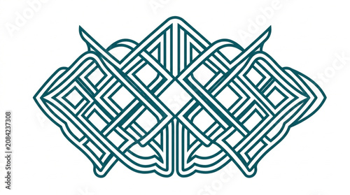 Intricate Celtic Knot Design Abstract Graphic Element.