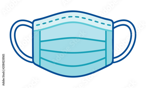 Blue Surgical Face Mask Vector Illustration