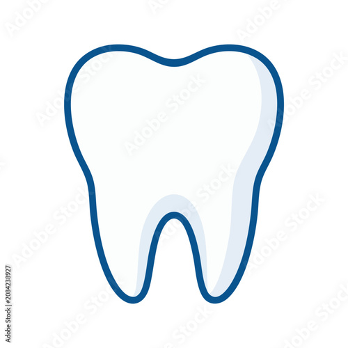 Healthy White Tooth Isolated Vector Illustration