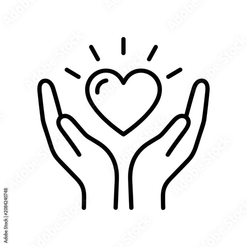 Bild auf Leinwand Hands holding heart symbol.