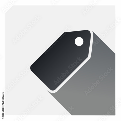 Simple black price tag with white hole.