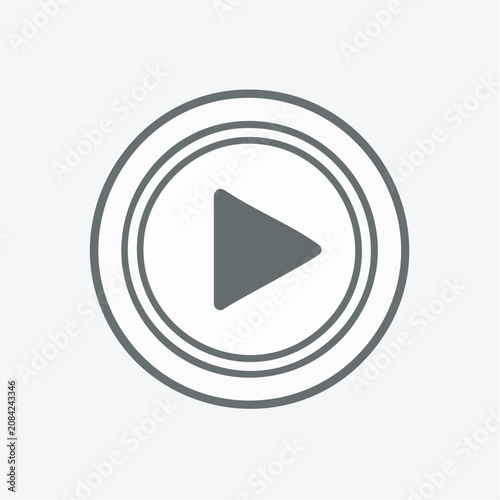 Round play icon with concentric circles