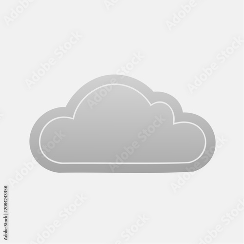 Solid grey cloud icon with thin outline border.