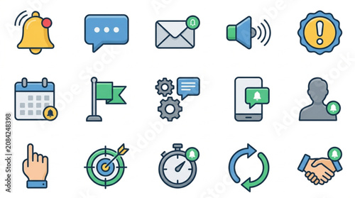 Collection of modern flat icons for web and mobile applications.