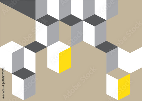 Abstract Geometric Architecture: A Vibrant Composition of Blue and White Isometric Cubes Creating a Modern Three-Dimensional Visual Texture