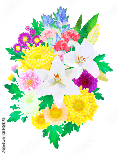 bouquet of flowers and butterfly/Buddha flower