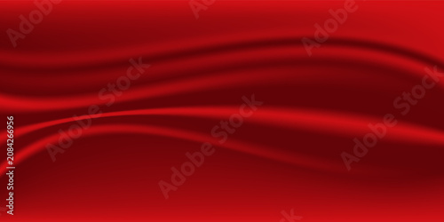 Luxury red satin smooth fabric background. Abstract background luxury red cloth or liquid wave or wavy folds of silk satin background. Red silky fabric. Decoration element for design.