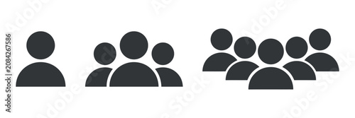 Quadro su tela Human Silhouette Icons Representing Varying Group Sizes