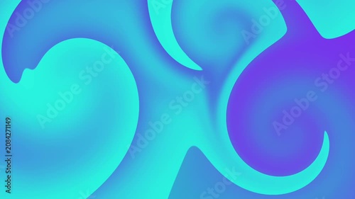Animation of blue cyan abstract gradient liquid shapes swirling in artistic patterns.