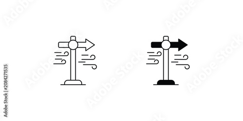 Foto Wind Direction set icon with white background vector stock illustration