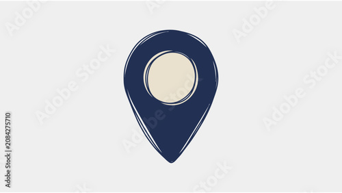 Hand drawn map pin icon vector illustration for location and navigation design