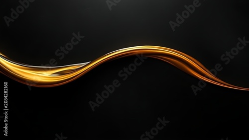 A minimalist arc of golden liquid flowing across a dark textured surface.