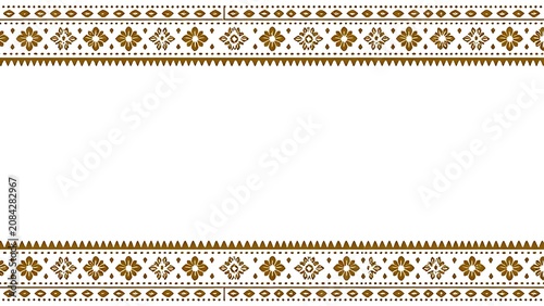 Decorative border pattern with dense lines and dots in folk art style.