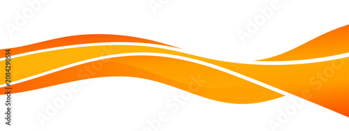 Abstract orange wave background. Modern geometric curved lines on white. Corporate banner template. Vector illustration