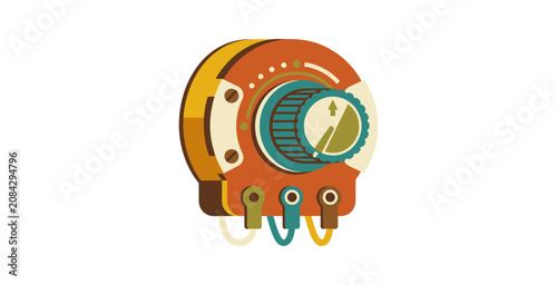 Fotografie Retro Potentiometer Electronic Component Vector