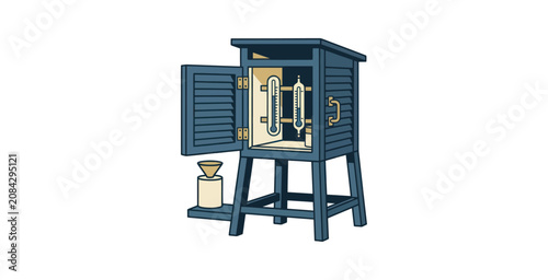 Obraz na płótnie Stevenson Screen Weather Station Vector Illustration