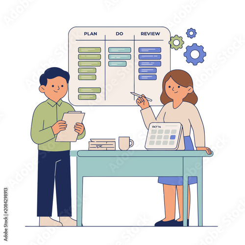 Consulting presentation flat vector illustration